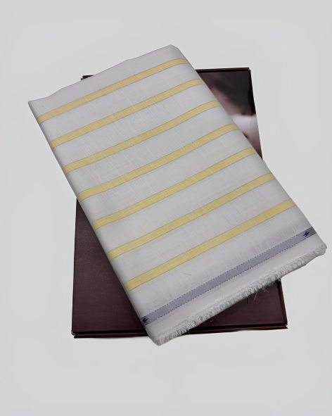 Linen Legacy Cotton Linen Striped Shirting Fabric (French Grey)