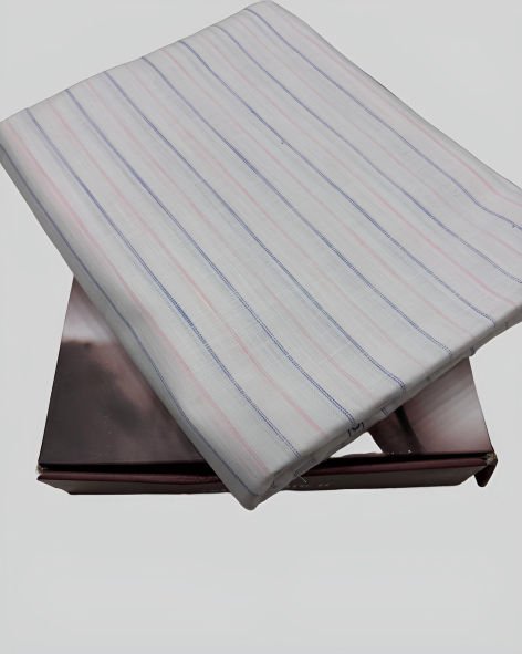 Linen Legacy Cotton Linen Striped Shirting Fabric (Lavender Grey)