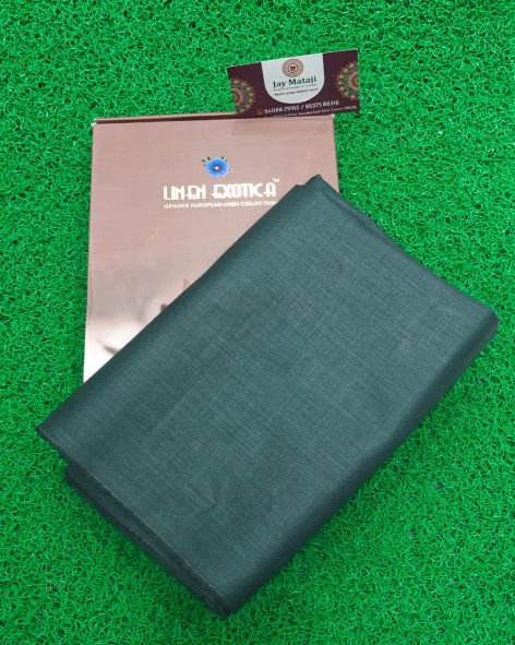 Linen Exotica Marble Blue Unstitched Cotton Linen Blend Plain Shirt Fabric