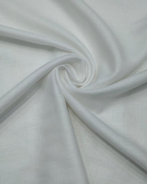 60 Lea White Plain Shirting by Linen World (100% Pure European Linen)