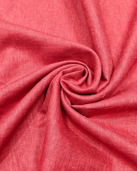 60 Lea Pinkish Red Plain Shirting by Linen World (100% Pure European Linen)