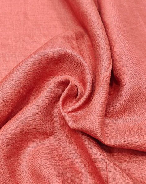 60 Lea Indian Red Plain Shirting by Linen World (100% Pure European Linen)