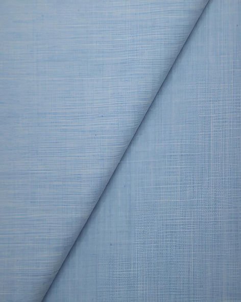 Giza Cotton Plain Ivory Blue Colour Premium Shirt Fabric